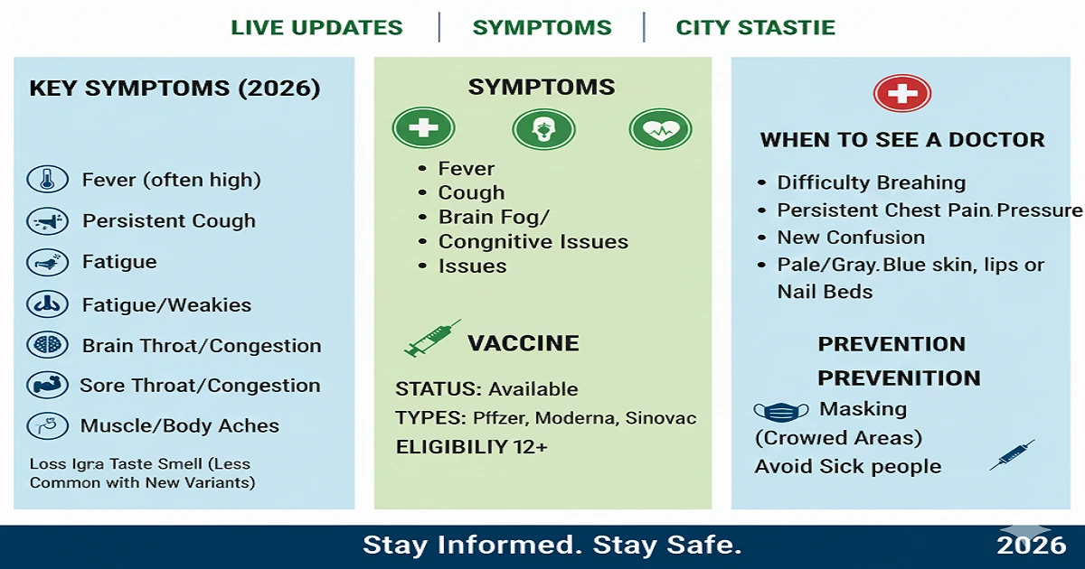 Coronavirus symptoms in Pakistan — 2026 updated guide. Learn about the latest COVID-19 symptoms, testing, vaccination, and preventive measures to stay safe now.